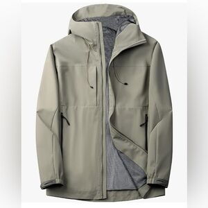 Men's Hooded Waterproof Jacket Outdoor Lightweight Softshell Jacket